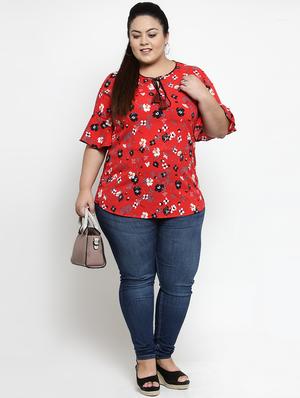 tie up neck floral top - 16763553 - Standard Image - 4