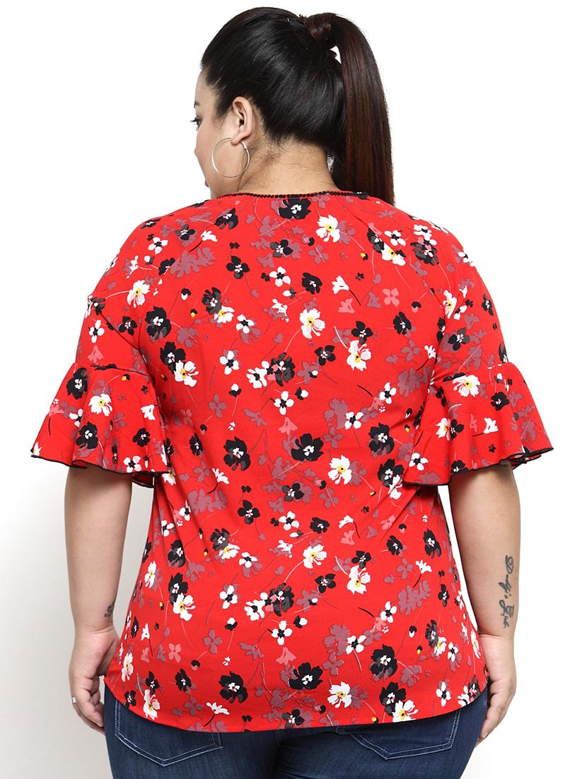 tie up neck floral top - 16763553 - Zoom Image - 3