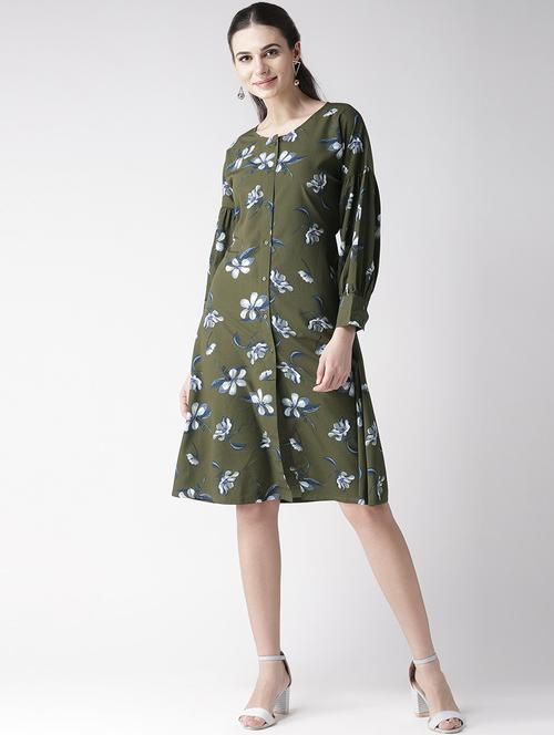 bishop sleeved floral a-line dress - 16763556 - Standard Image - 1