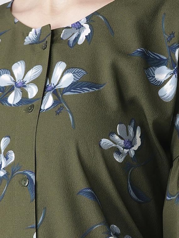 bishop sleeved floral a-line dress - 16763556 - Zoom Image - 4