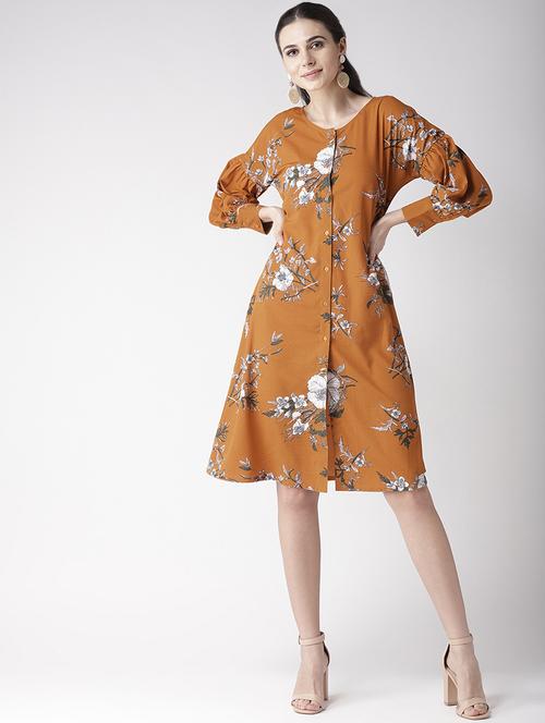 tie back floral a-line dress - 16763557 - Standard Image - 1