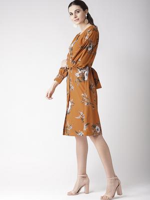tie back floral a-line dress - 16763557 - Standard Image - 2