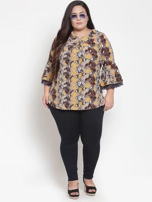 bell sleeved snake print plus top - 16763561 - Standard Image - 4