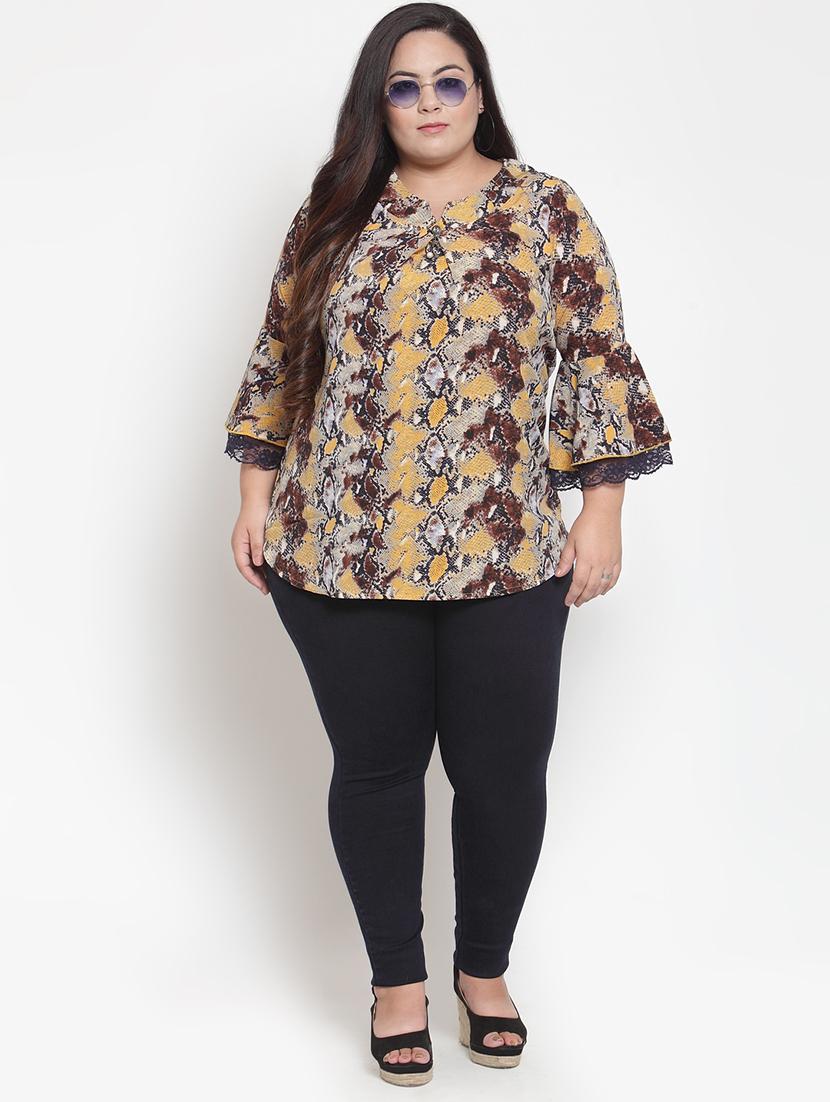 bell sleeved snake print plus top - 16763561 - Zoom Image - 4