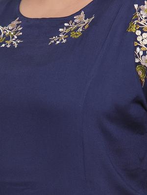 embroidered detail drop shoulder top - 16763562 - Standard Image - 5
