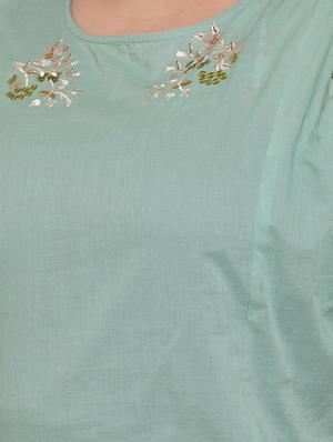 embroidered detail drop shoulder top - 16763563 - Standard Image - 5