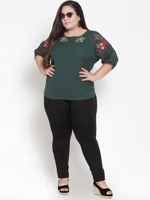 embroidered detail drop shoulder top - 16763564 - Standard Image - 4