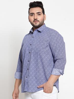 blue printed casual shirt - 16763602 - Standard Image - 2