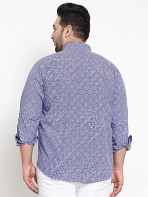 blue printed casual shirt - 16763602 - Standard Image - 3