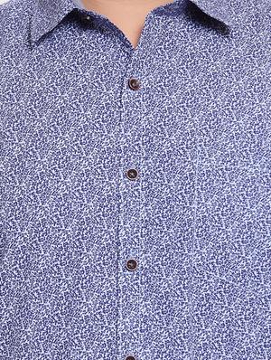 blue printed casual shirt - 16763602 - Standard Image - 5