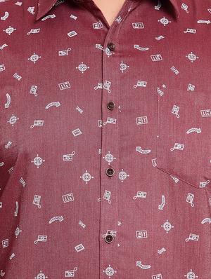 red printed casual shirt - 16763604 - Standard Image - 5