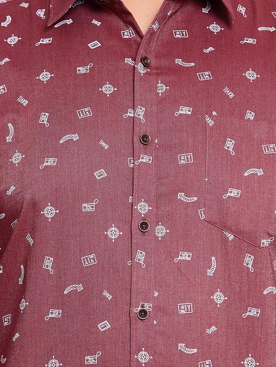 red printed casual shirt - 16763604 - Zoom Image - 5