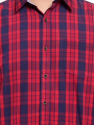 red checkered casual shirt - 16763622 - Standard Image - 5