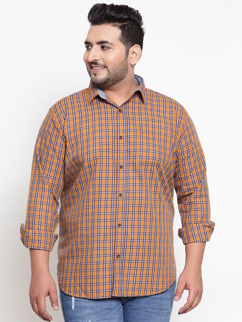 yellow checkered casual shirt - 16763625 - Standard Image - 1