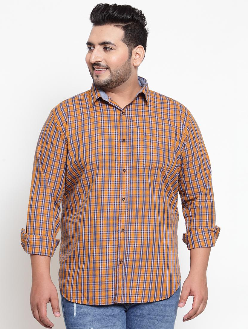 yellow checkered casual shirt - 16763625 - Zoom Image - 1