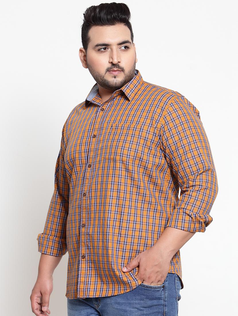 yellow checkered casual shirt - 16763625 - Zoom Image - 2