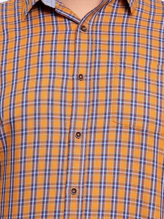 yellow checkered casual shirt - 16763625 - Zoom Image - 5