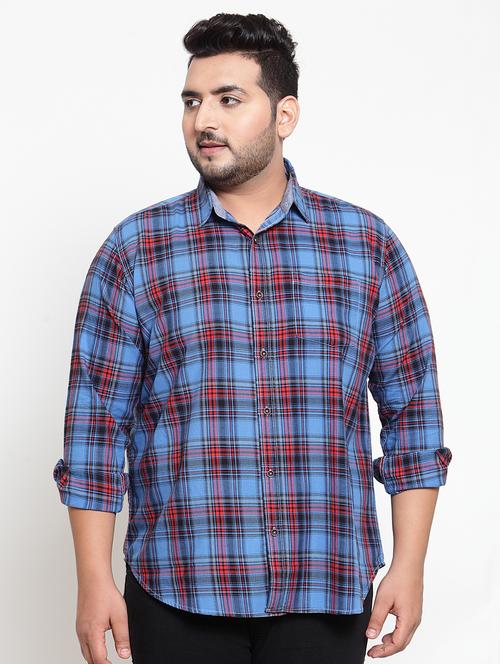 blue checkered casual shirt - 16763627 - Standard Image - 1