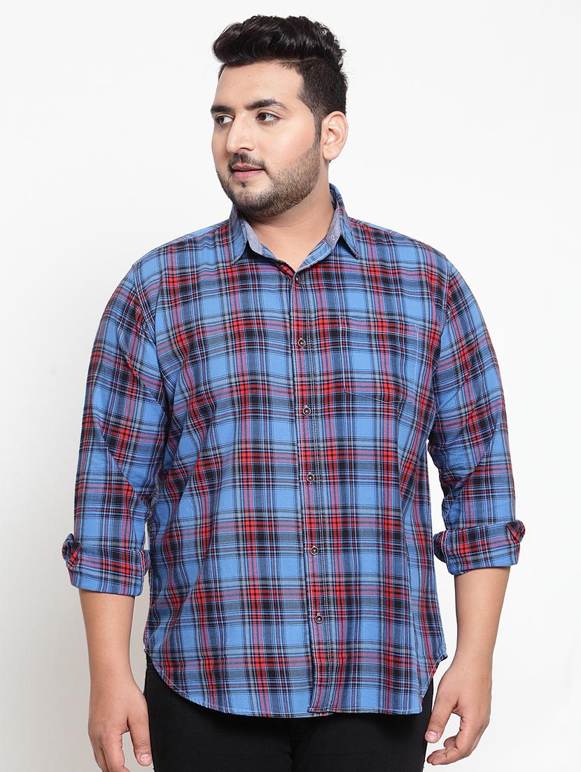 blue checkered casual shirt - 16763627 - Zoom Image - 1