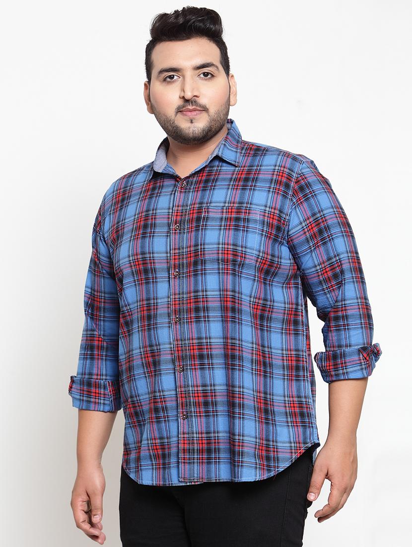 blue checkered casual shirt - 16763627 - Zoom Image - 2
