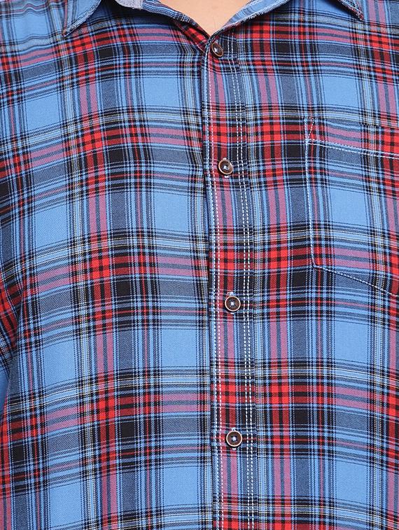 blue checkered casual shirt - 16763627 - Zoom Image - 5