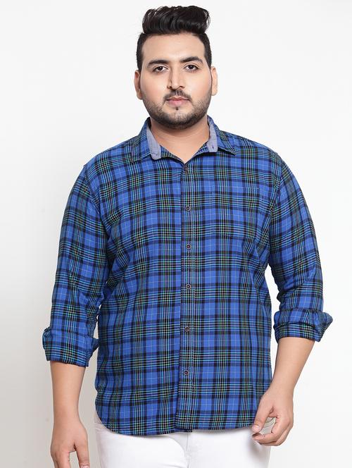blue checkered casual shirt - 16763635 - Standard Image - 1