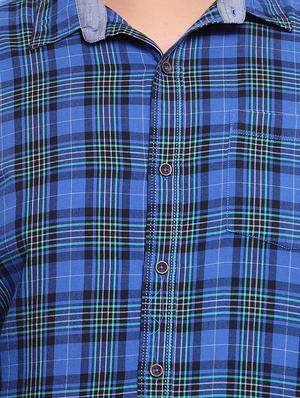 blue checkered casual shirt - 16763635 - Standard Image - 5