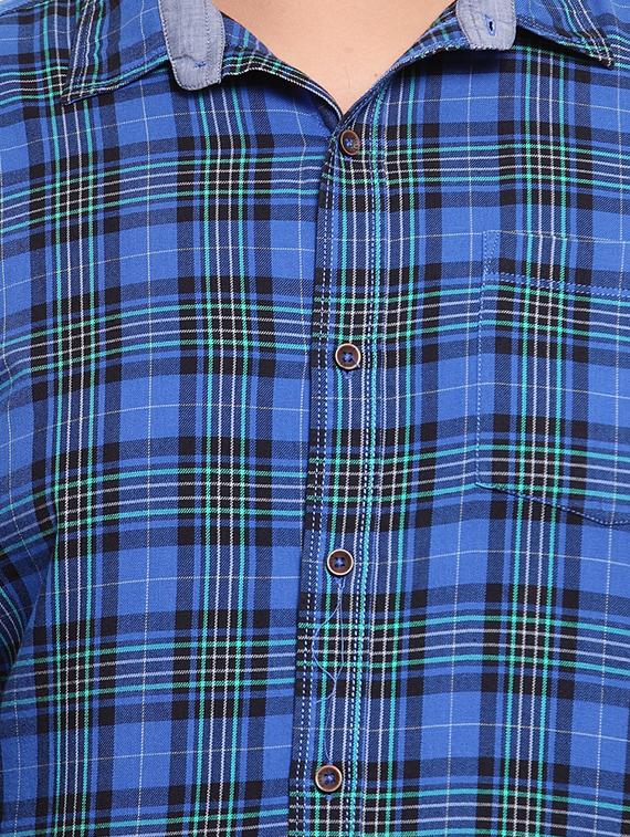 blue checkered casual shirt - 16763635 - Zoom Image - 5