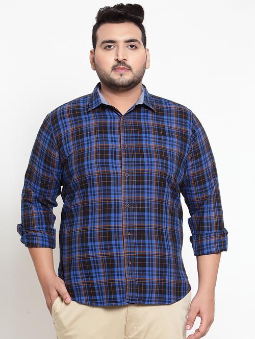 blue checkered casual shirt - 16763636 - Standard Image - 1