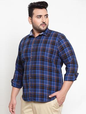 blue checkered casual shirt - 16763636 - Standard Image - 2