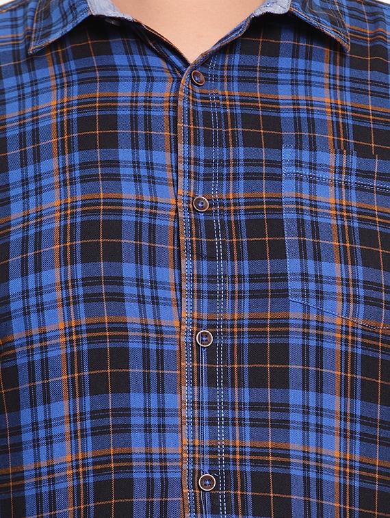 blue checkered casual shirt - 16763636 - Zoom Image - 5