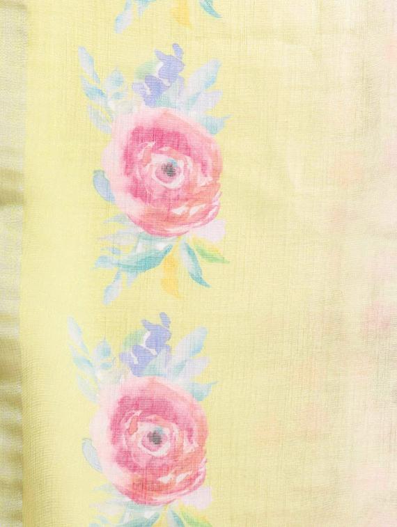 floral printed saree with blouse - 16763662 - Zoom Image - 4