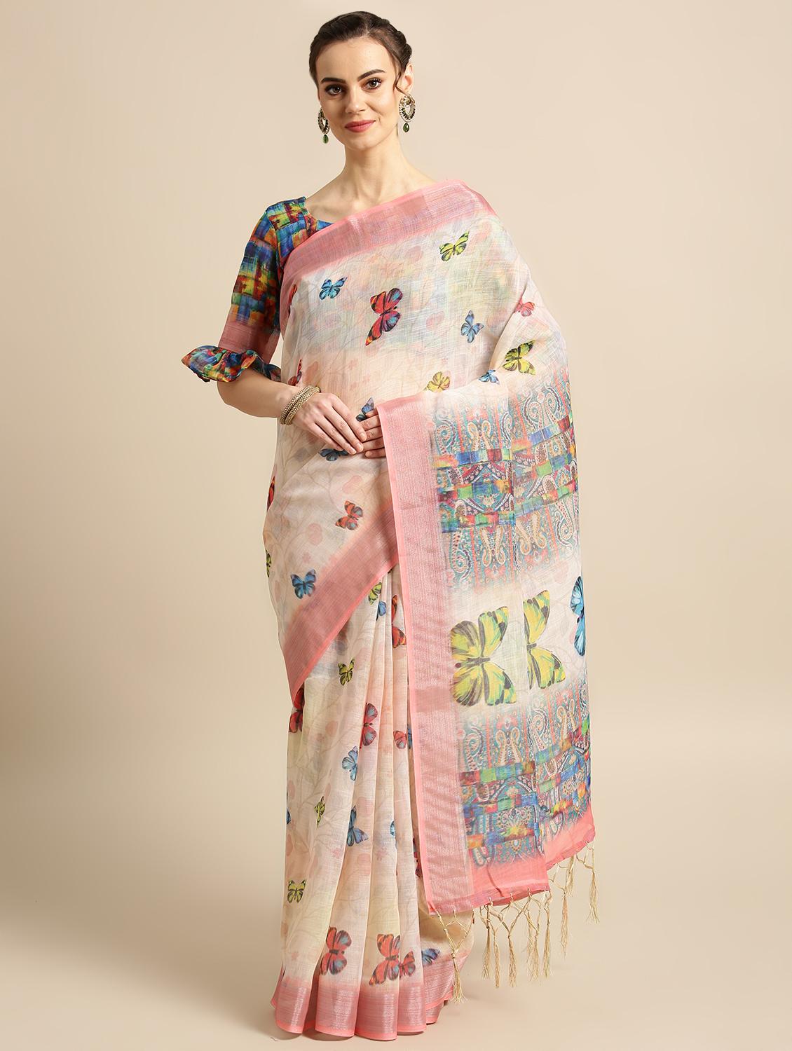 copnversational printed saree with blouse - 16763663 - Zoom Image - 1