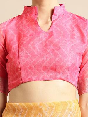 printed bordered saree with blouse - 16763669 - Standard Image - 3