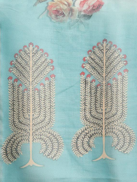 floral printed saree with blouse - 16763672 - Zoom Image - 4