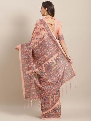 floral printed saree with blouse - 16763681 - Standard Image - 2
