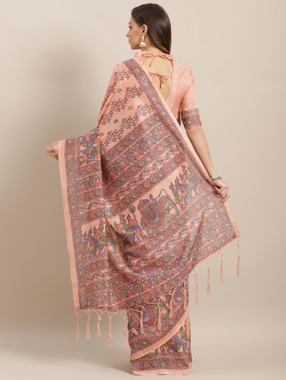 floral printed saree with blouse - 16763681 - Zoom Image - 2