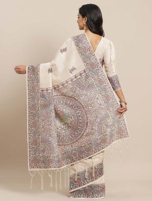 floral printed saree with blouse - 16763686 - Standard Image - 2