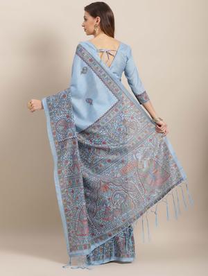 conversational printed saree with blouse - 16763687 - Standard Image - 2