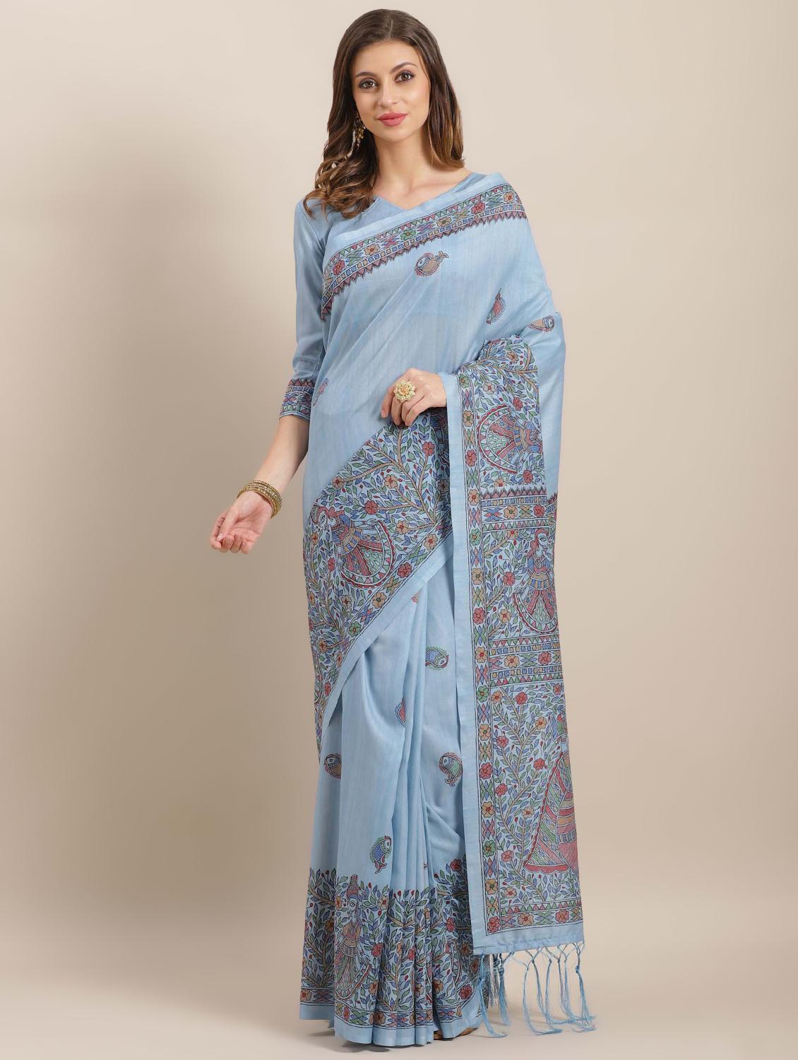 conversational printed saree with blouse - 16763687 - Zoom Image - 1
