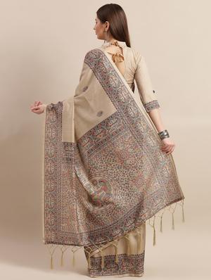 floral printed saree with blouse - 16763688 - Standard Image - 2