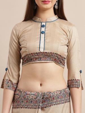 floral printed saree with blouse - 16763688 - Standard Image - 3