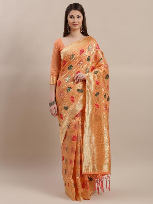 floral printed saree with blouse - 16763690 - Standard Image - 1