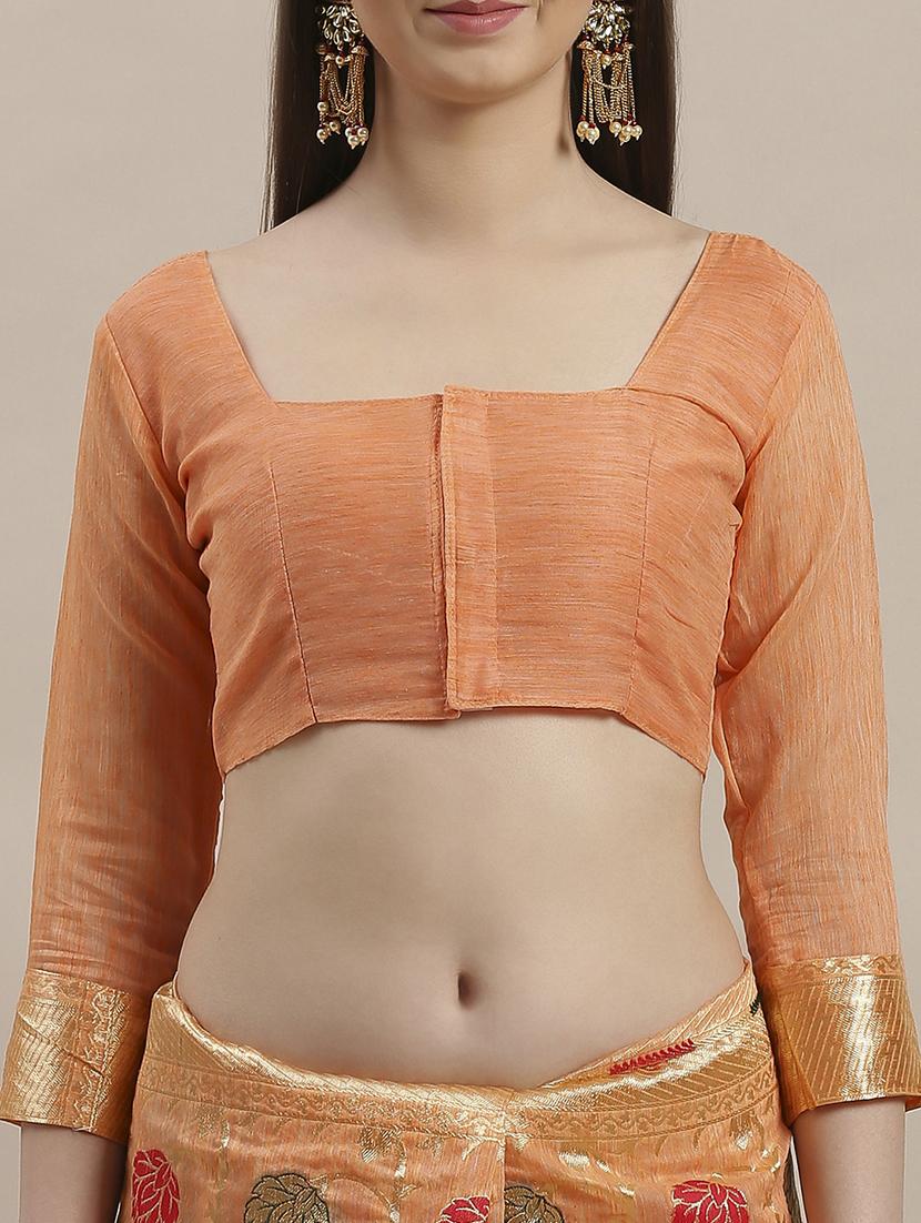 floral printed saree with blouse - 16763690 - Zoom Image - 3