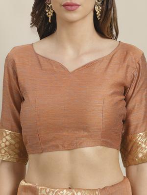 checkered printed saree with blouse - 16763697 - Standard Image - 3