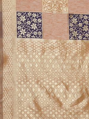 checkered printed saree with blouse - 16763697 - Standard Image - 4