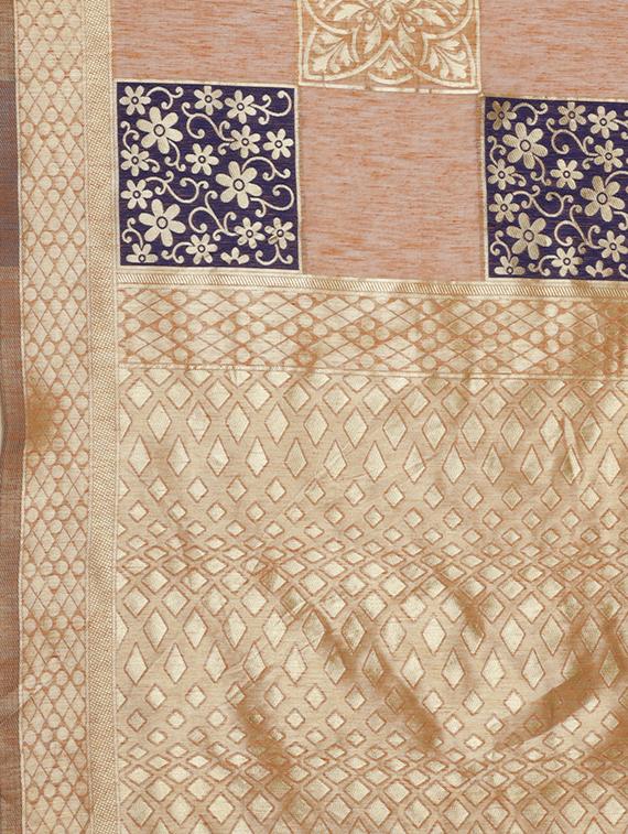 checkered printed saree with blouse - 16763697 - Zoom Image - 4