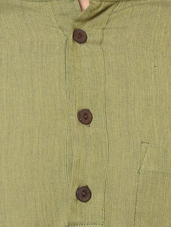 green solid short kurta - 16763794 - Zoom Image - 5