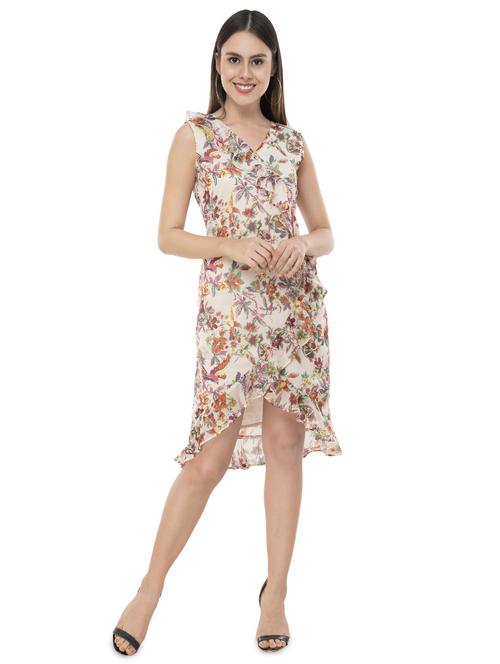ruffle detail floral wrap dress - 16763918 - Standard Image - 1