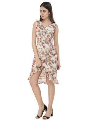 ruffle detail floral wrap dress - 16763918 - Standard Image - 2